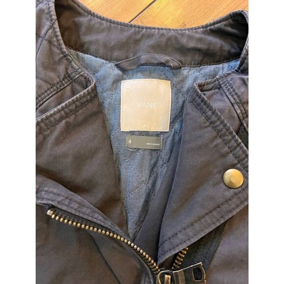 Vane size 4 charcoal gray moto style jacket - Picture 2 of 3